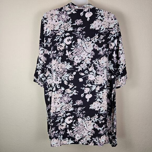 Vince Camuto Kimono Womens M Boho Floral Open Front Top Swim Coverup Vacation - Picture 2 of 15